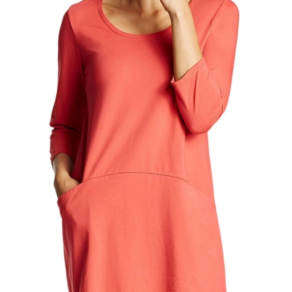 J.Jill Curve Seam Coral Tunic Top
